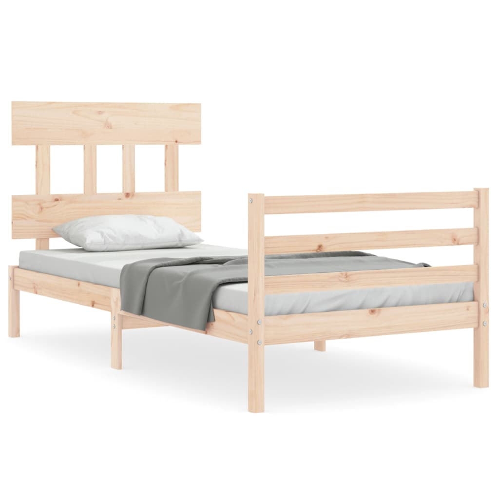 Bed Frame without Mattress Single Solid Wood