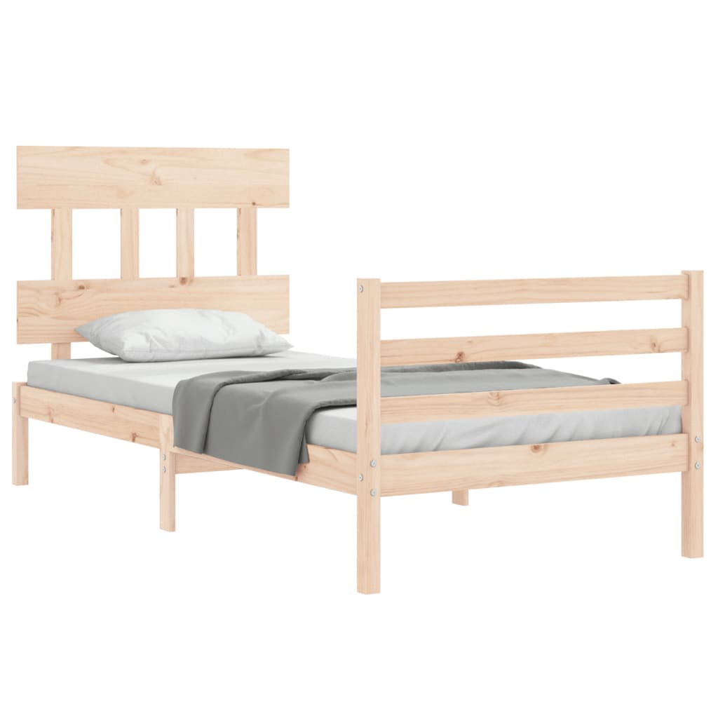 Bed Frame without Mattress Single Solid Wood