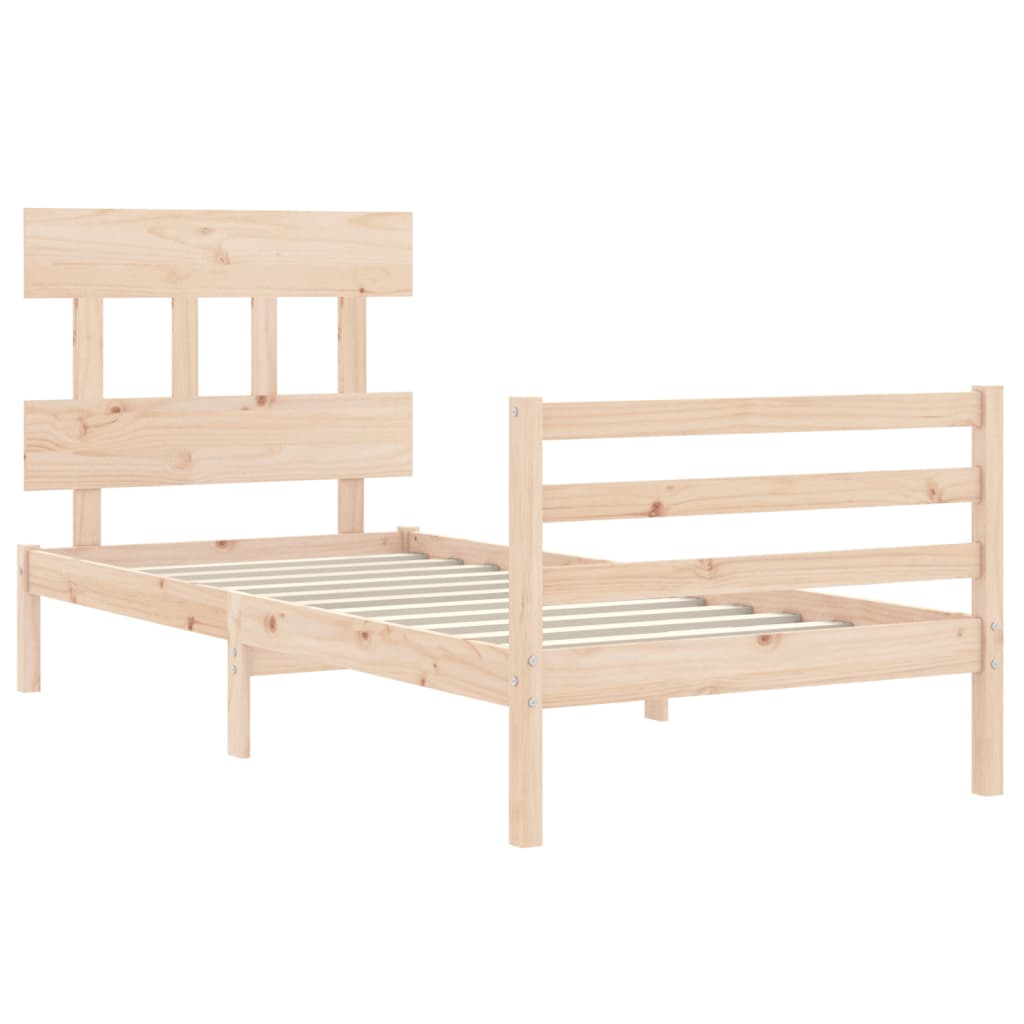 Bed Frame without Mattress Single Solid Wood