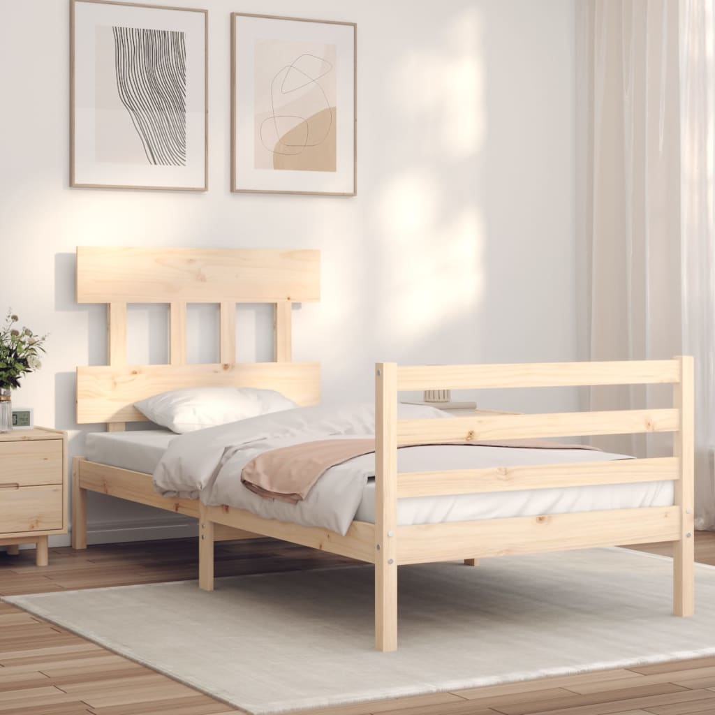 Bed Frame without Mattress Single Solid Wood