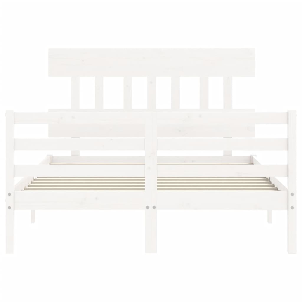Bed Frame without Mattress White 140x190 cm Solid Wood