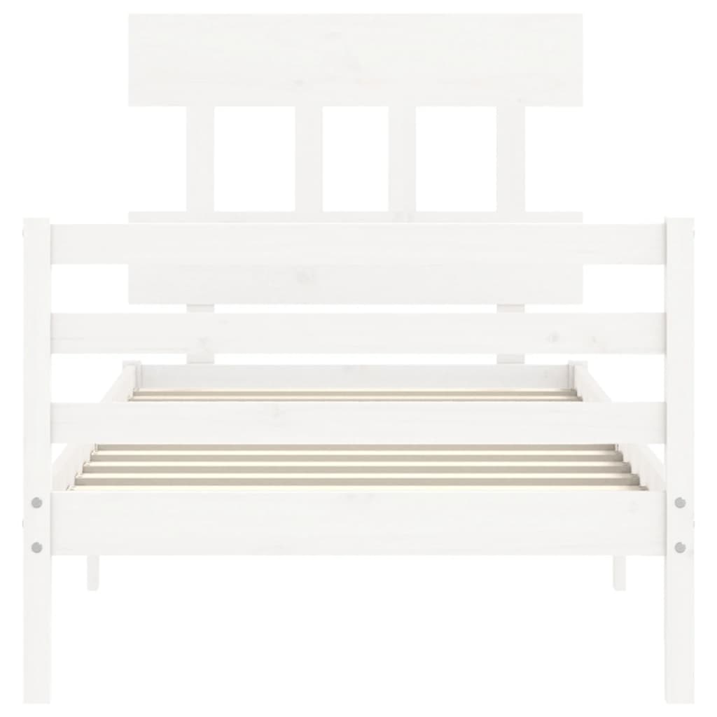 Bed Frame without Mattress White 100x200 cm Solid Wood