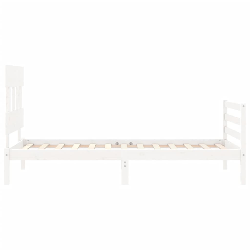 Bed Frame without Mattress White 100x200 cm Solid Wood