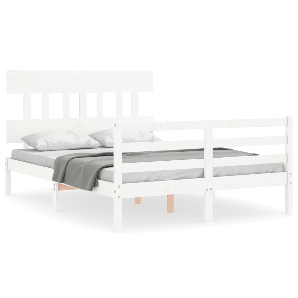 Bed Frame without Mattress White 120x200 cm Solid Wood