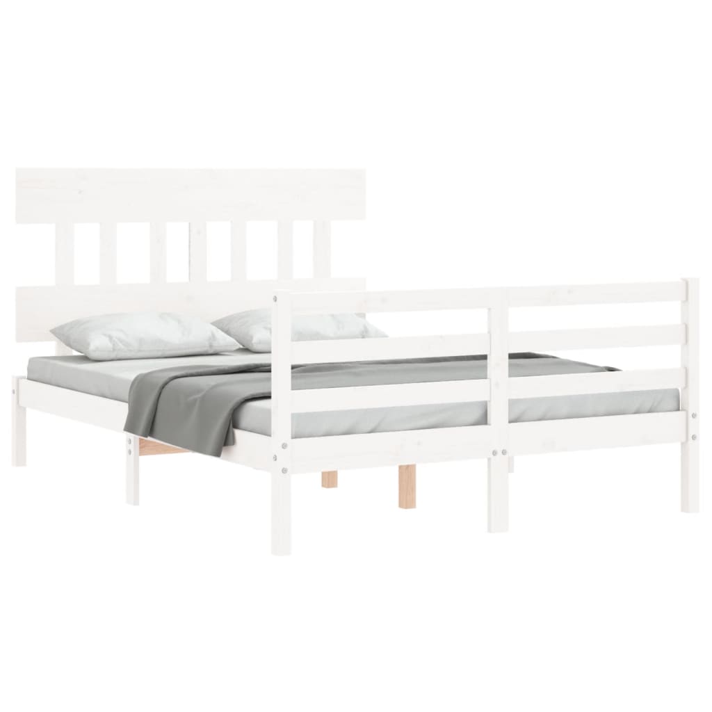 Bed Frame without Mattress White 120x200 cm Solid Wood