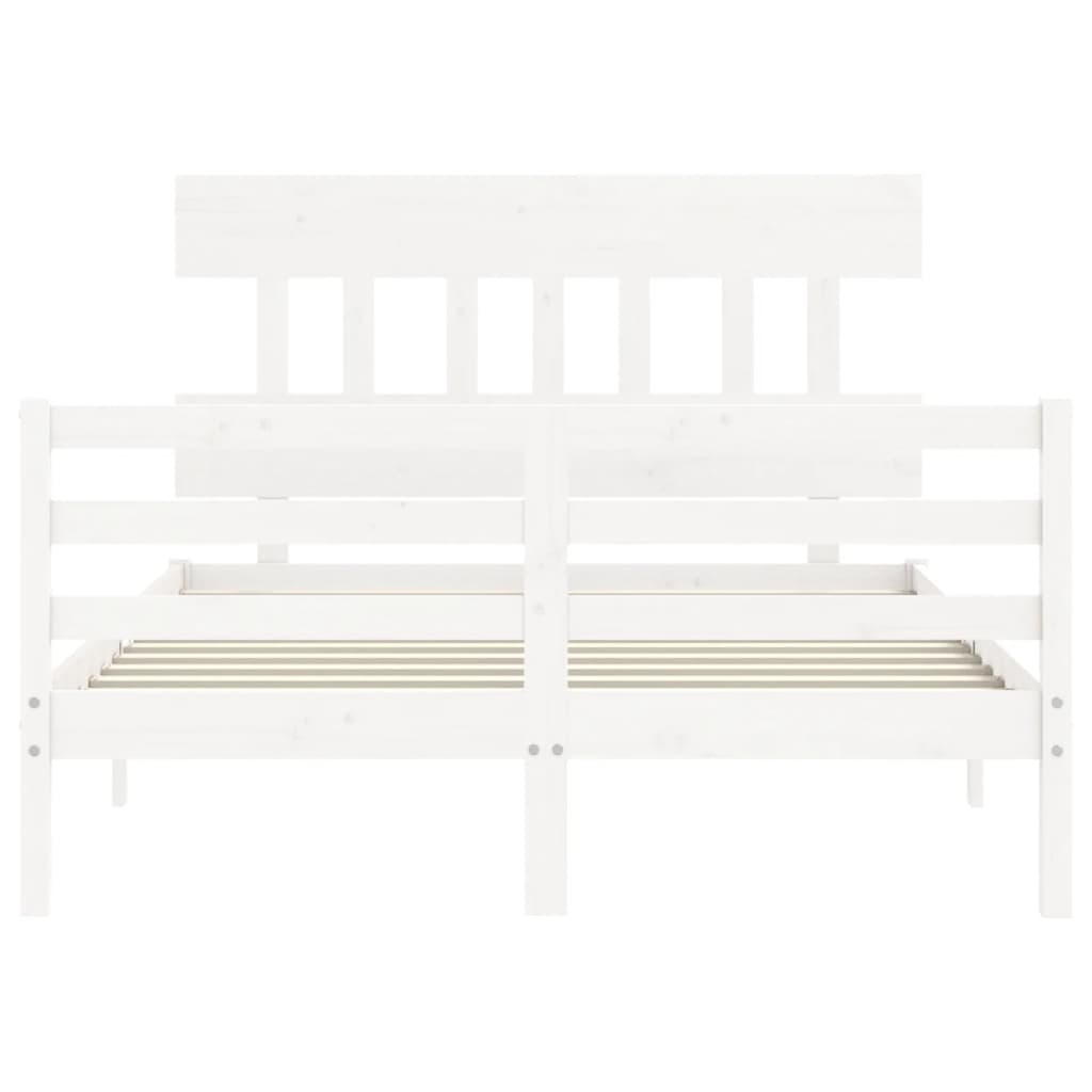 Bed Frame without Mattress White 120x200 cm Solid Wood