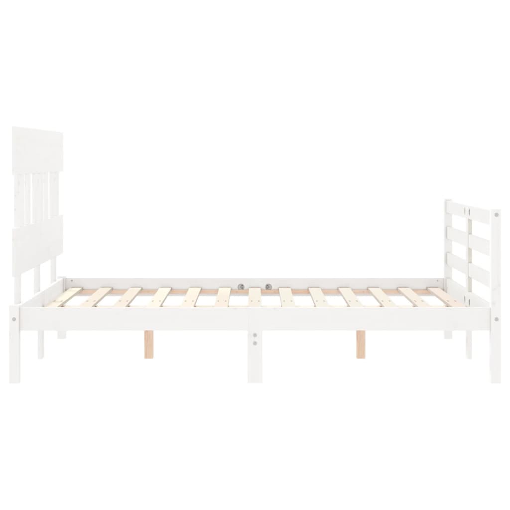 Bed Frame without Mattress White 120x200 cm Solid Wood