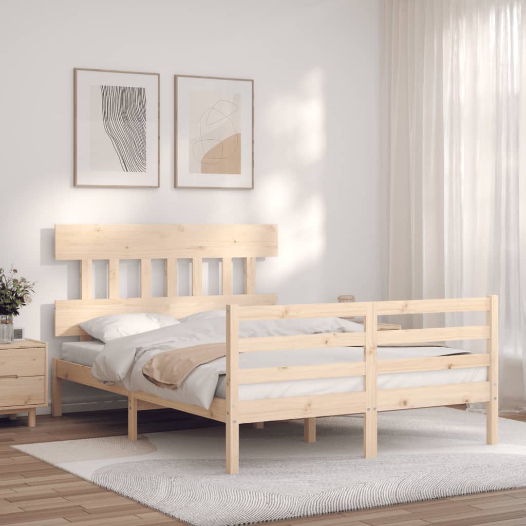 Bed Frame without Mattress 140x200 cm Solid Wood