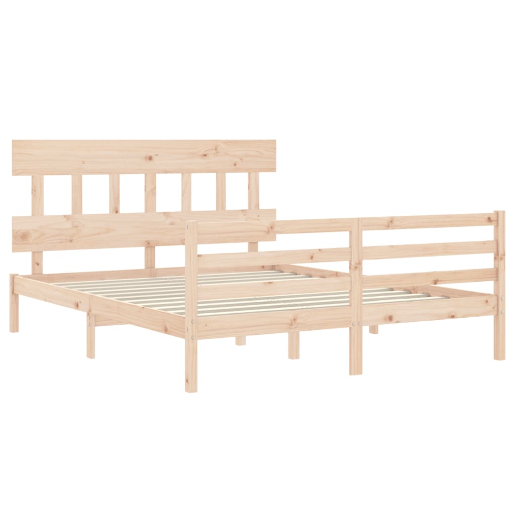 Bed Frame without Mattress 160x200 cm Solid Wood