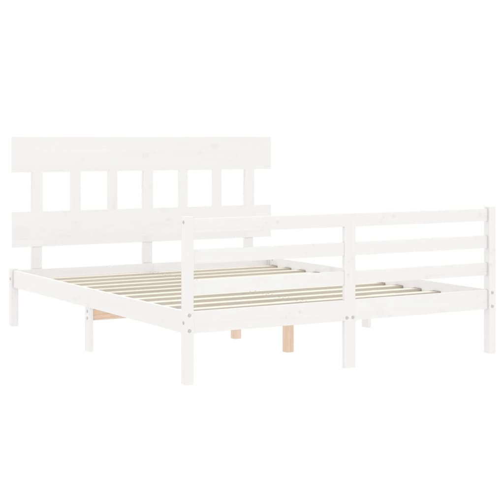 Bed Frame without Mattress White 160x200 cm Solid Wood