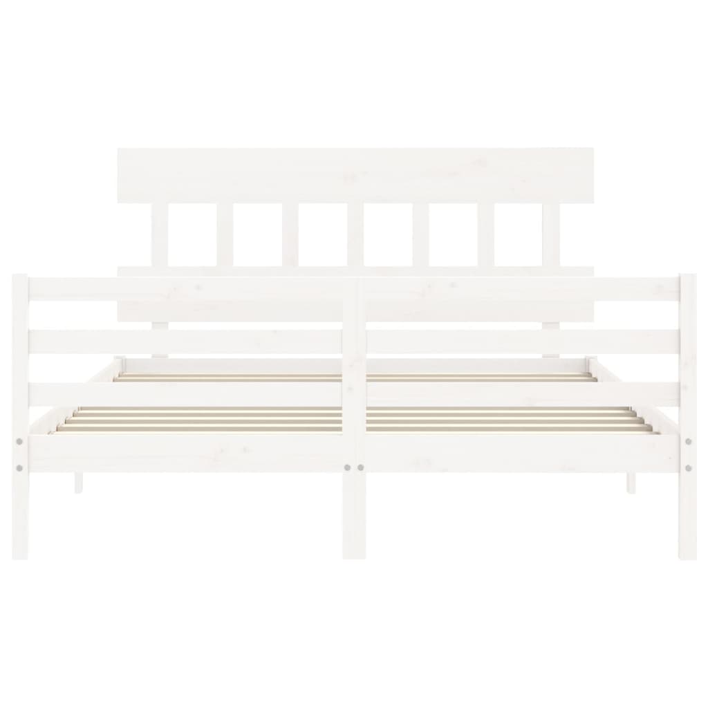Bed Frame without Mattress White 160x200 cm Solid Wood