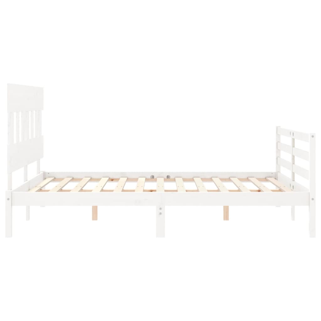 Bed Frame without Mattress White 160x200 cm Solid Wood