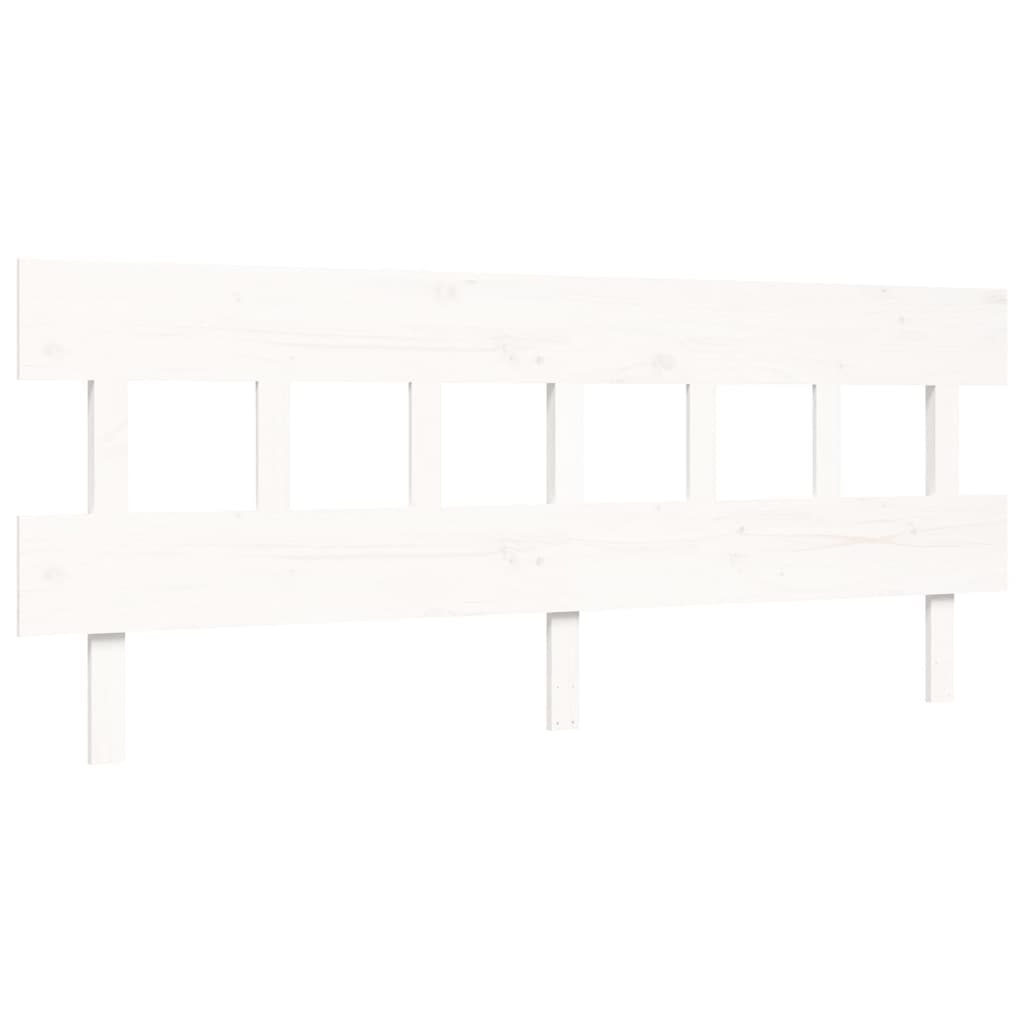 Bed Frame without Mattress White 200x200 cm Solid Wood