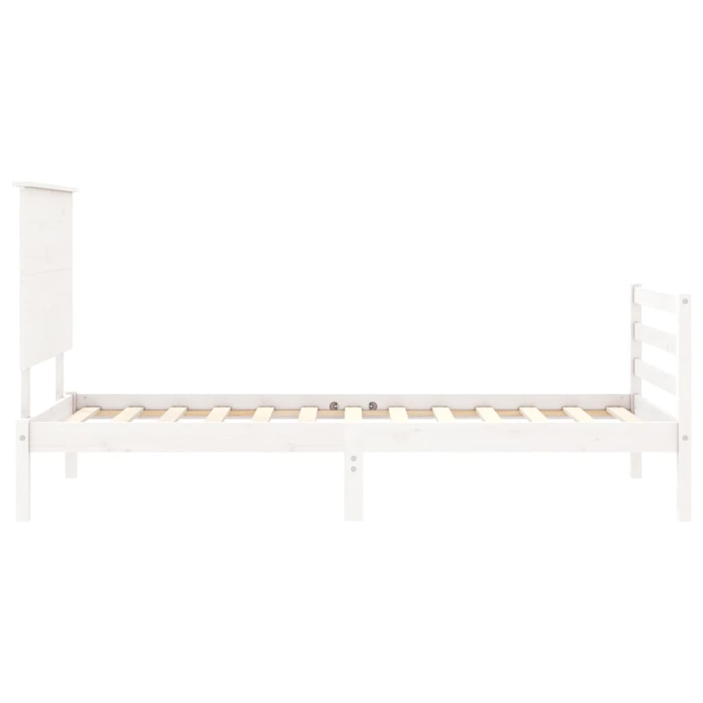 Bed Frame without Mattress White 90x200 cm Solid Wood