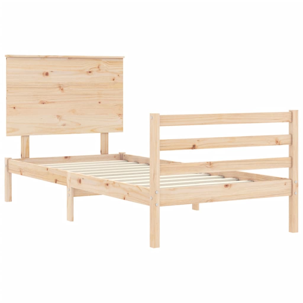Bed Frame without Mattress 100x200 cm Solid Wood