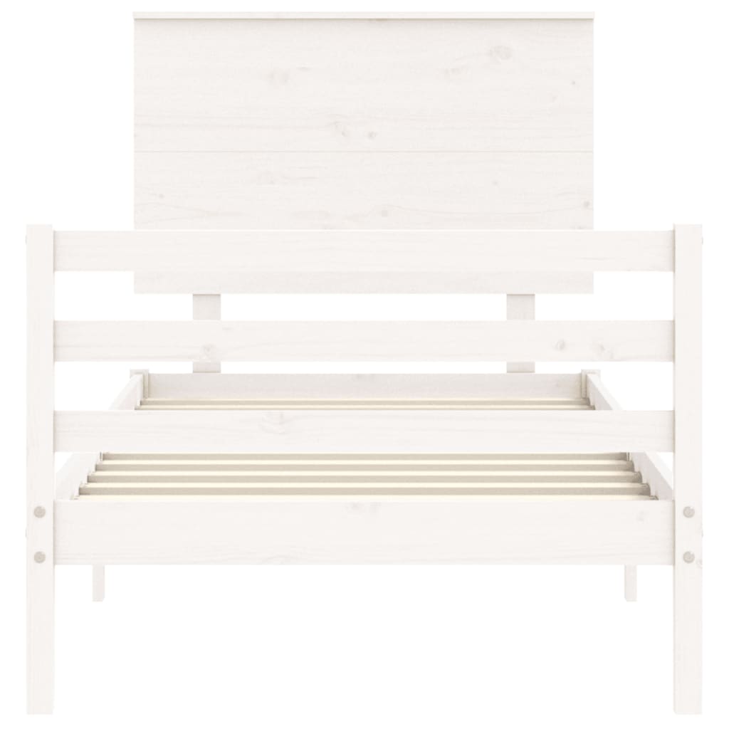 Bed Frame without Mattress White 100x200 cm Solid Wood
