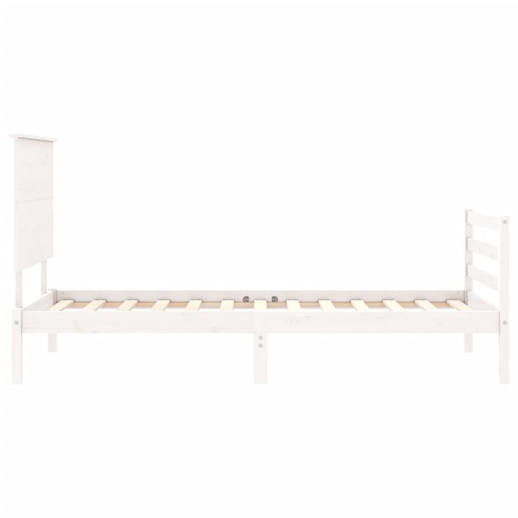 Bed Frame without Mattress White 100x200 cm Solid Wood