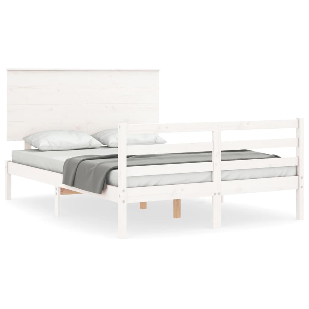 Bed Frame without Mattress White 120x200 cm Solid Wood