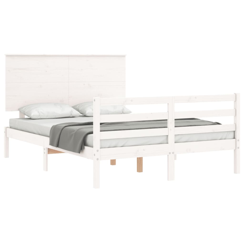 Bed Frame without Mattress White 120x200 cm Solid Wood