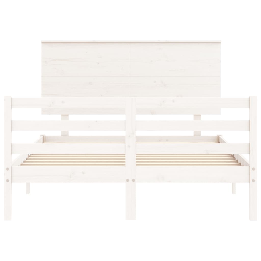 Bed Frame without Mattress White 120x200 cm Solid Wood