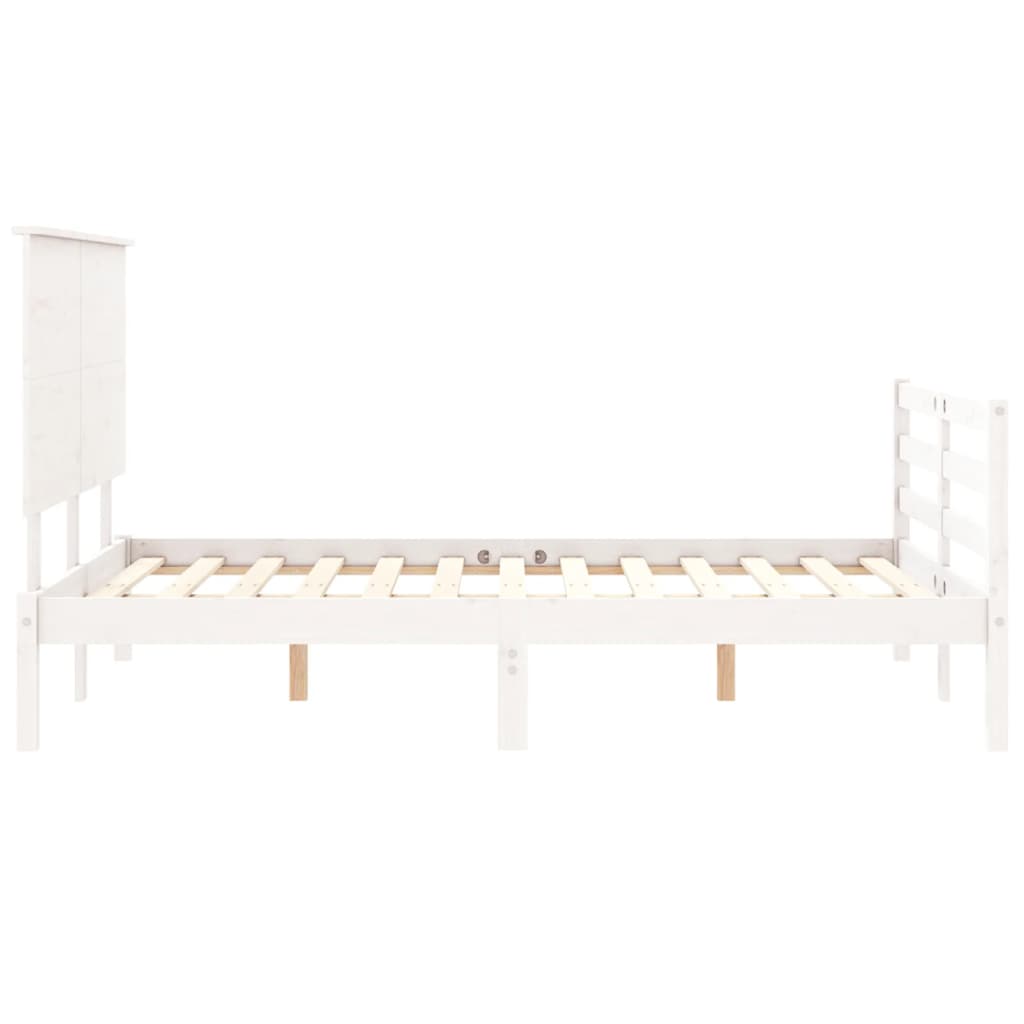 Bed Frame without Mattress White 120x200 cm Solid Wood