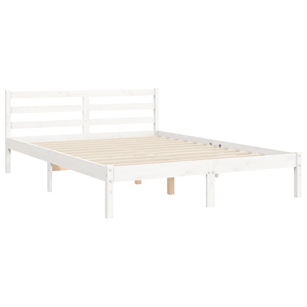 Bed Frame without Mattress White 120x200 cm Solid Wood