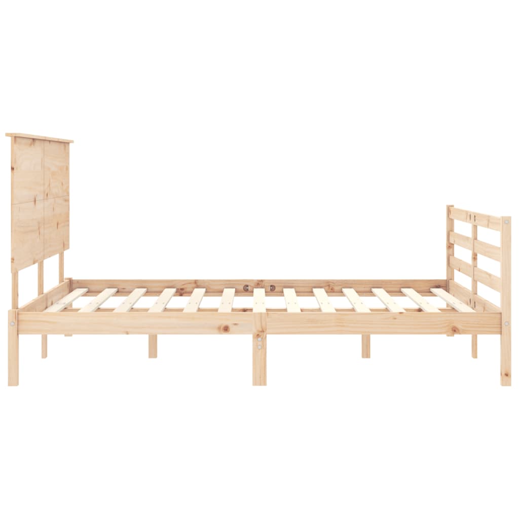 Bed Frame without Mattress King Size Solid Wood