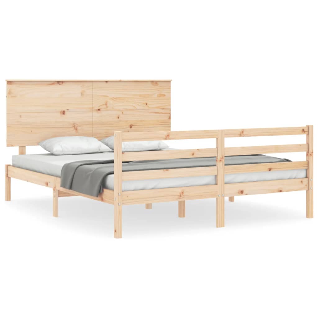 Bed Frame without Mattress 160x200 cm Solid Wood