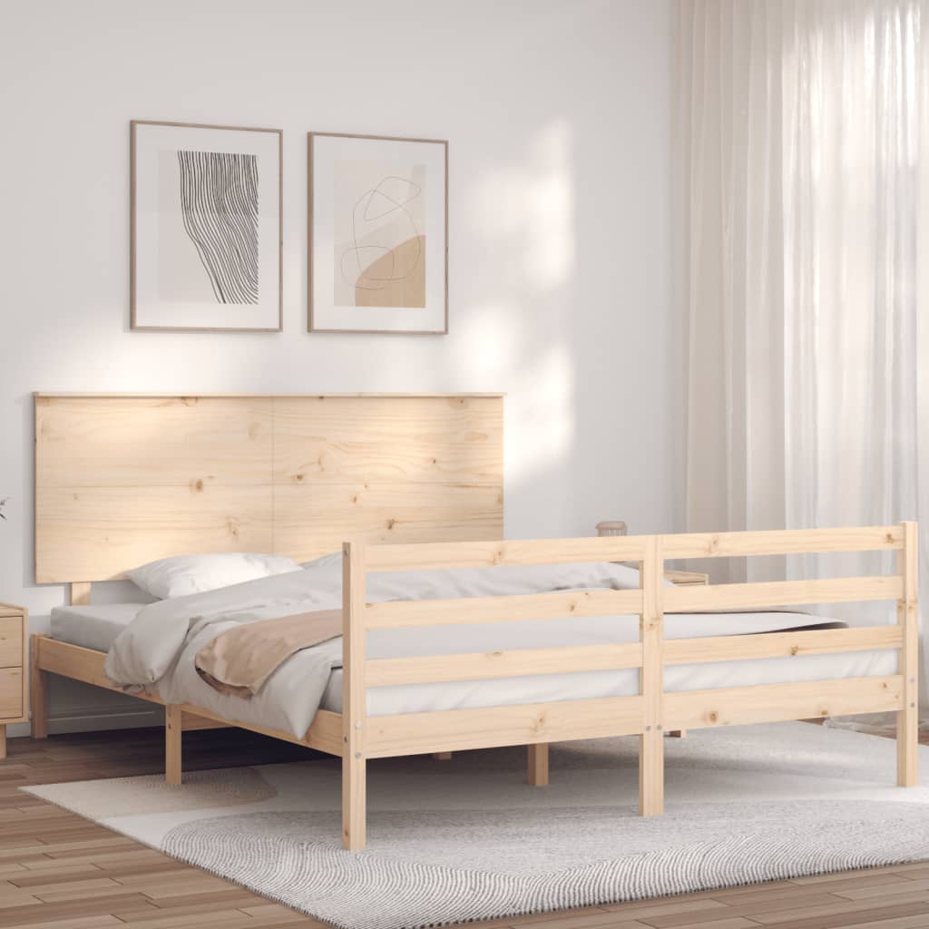 Bed Frame without Mattress 160x200 cm Solid Wood