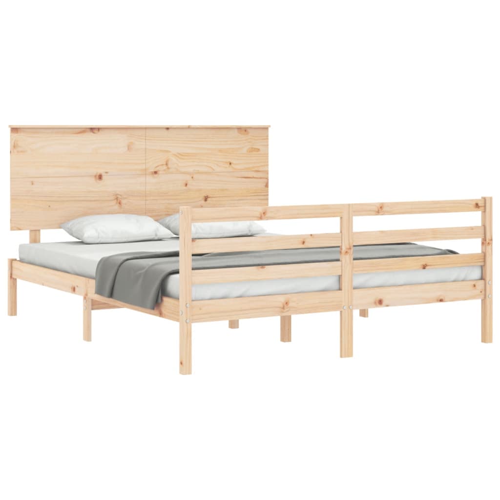 Bed Frame without Mattress 160x200 cm Solid Wood