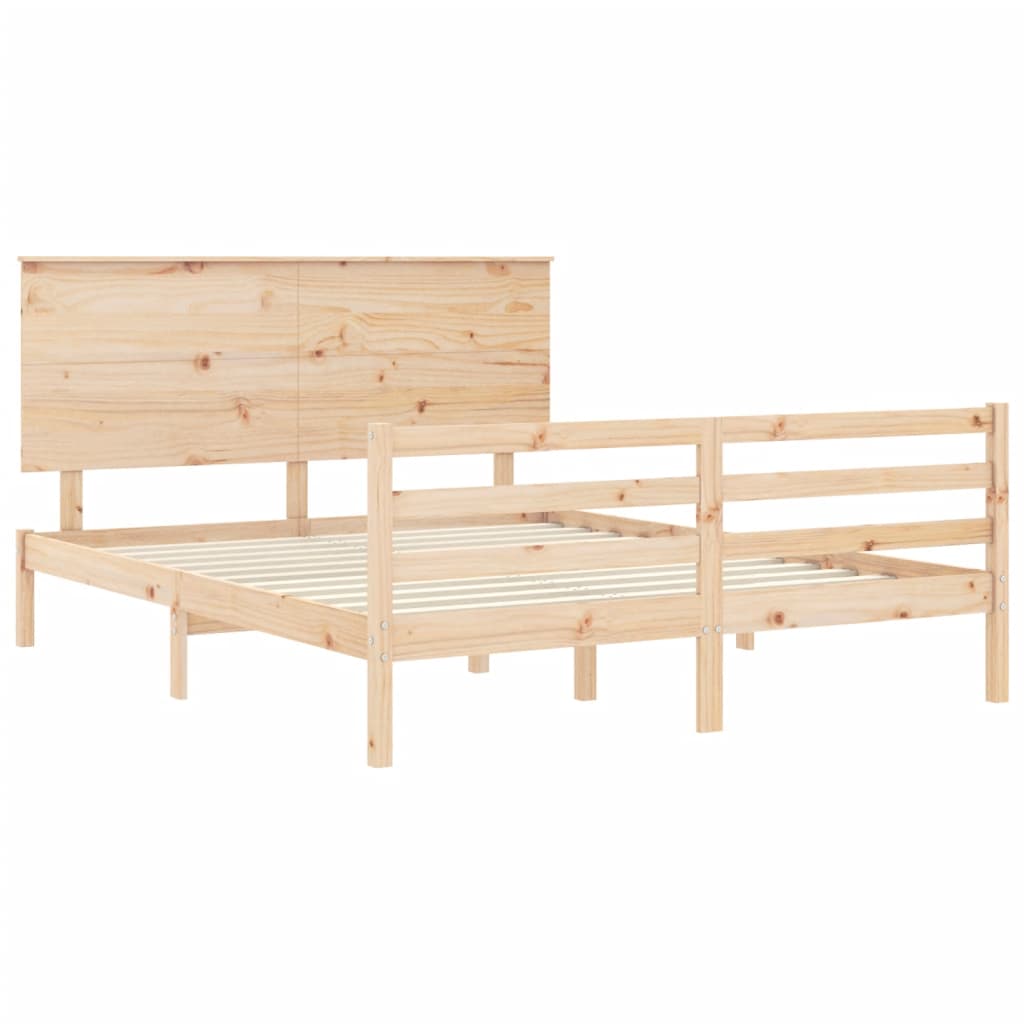 Bed Frame without Mattress 160x200 cm Solid Wood