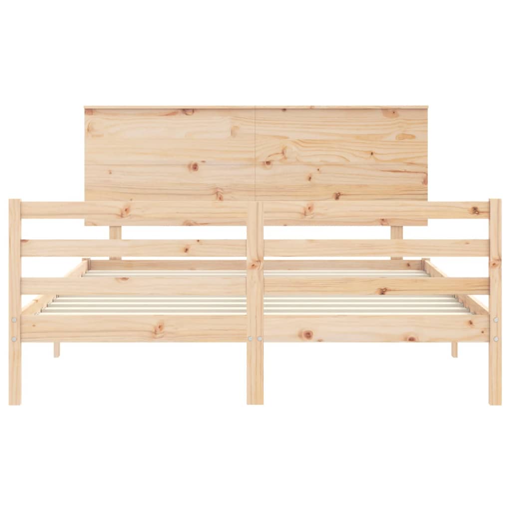 Bed Frame without Mattress 160x200 cm Solid Wood