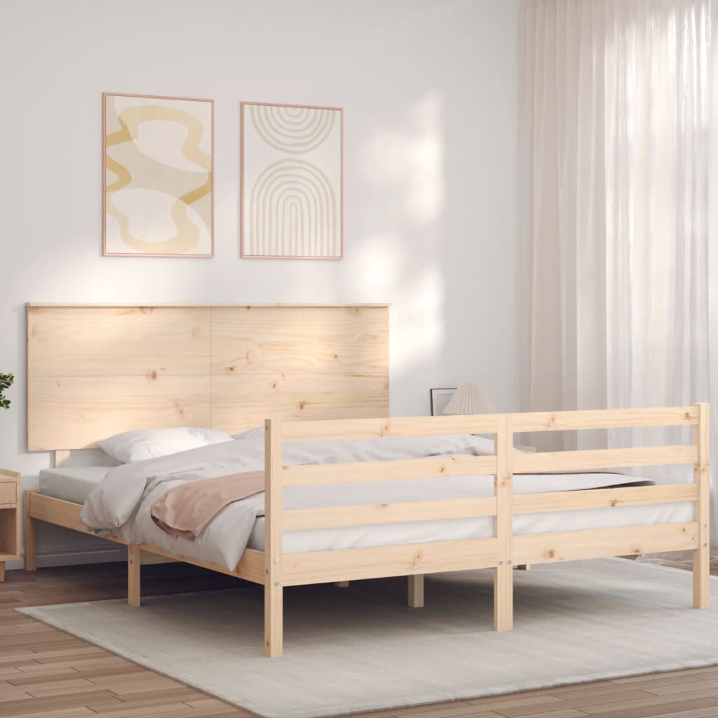 Bed Frame without Mattress 160x200 cm Solid Wood