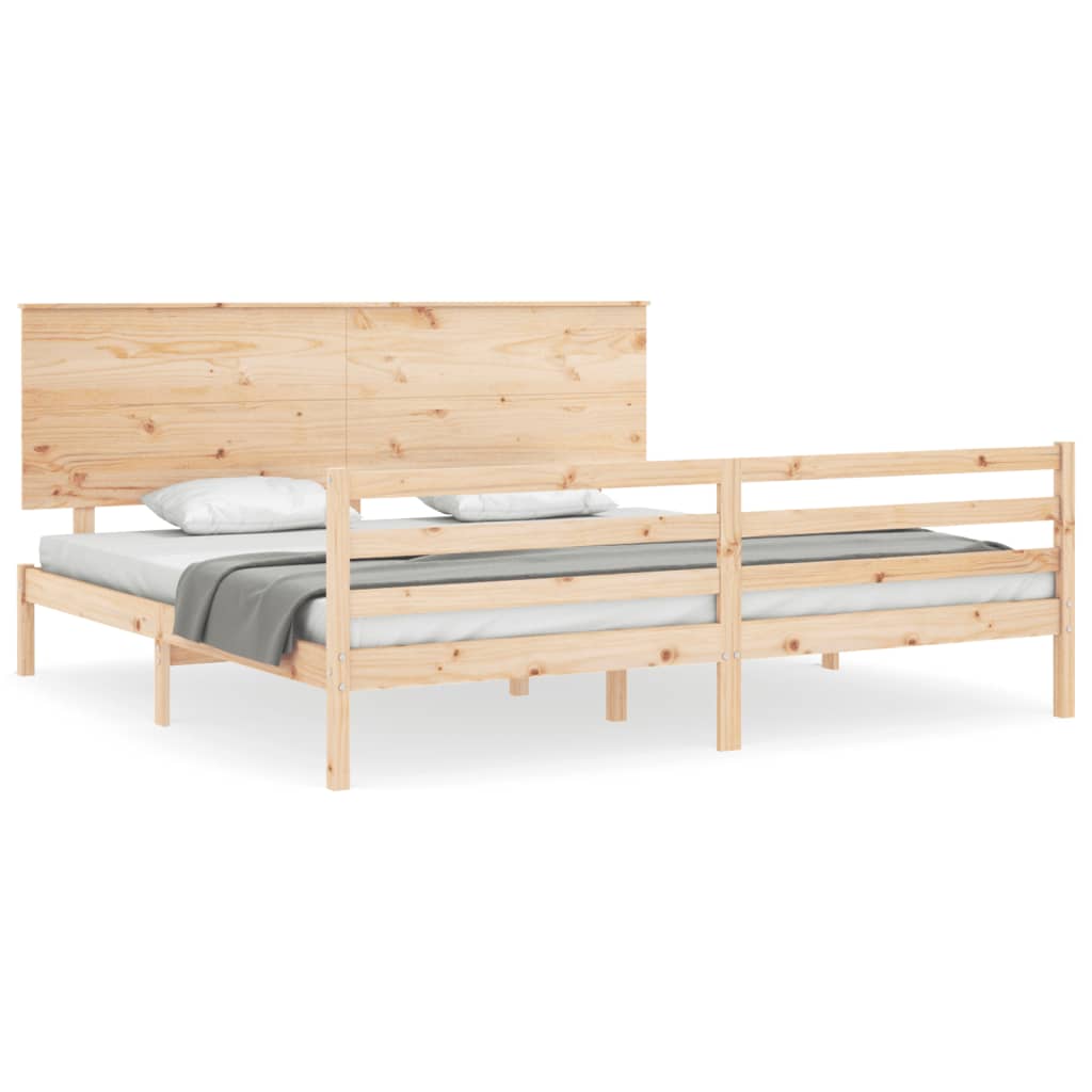 Bed Frame without Mattress Super King Size Solid Wood