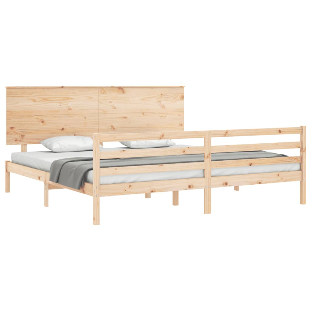 Bed Frame without Mattress Super King Size Solid Wood