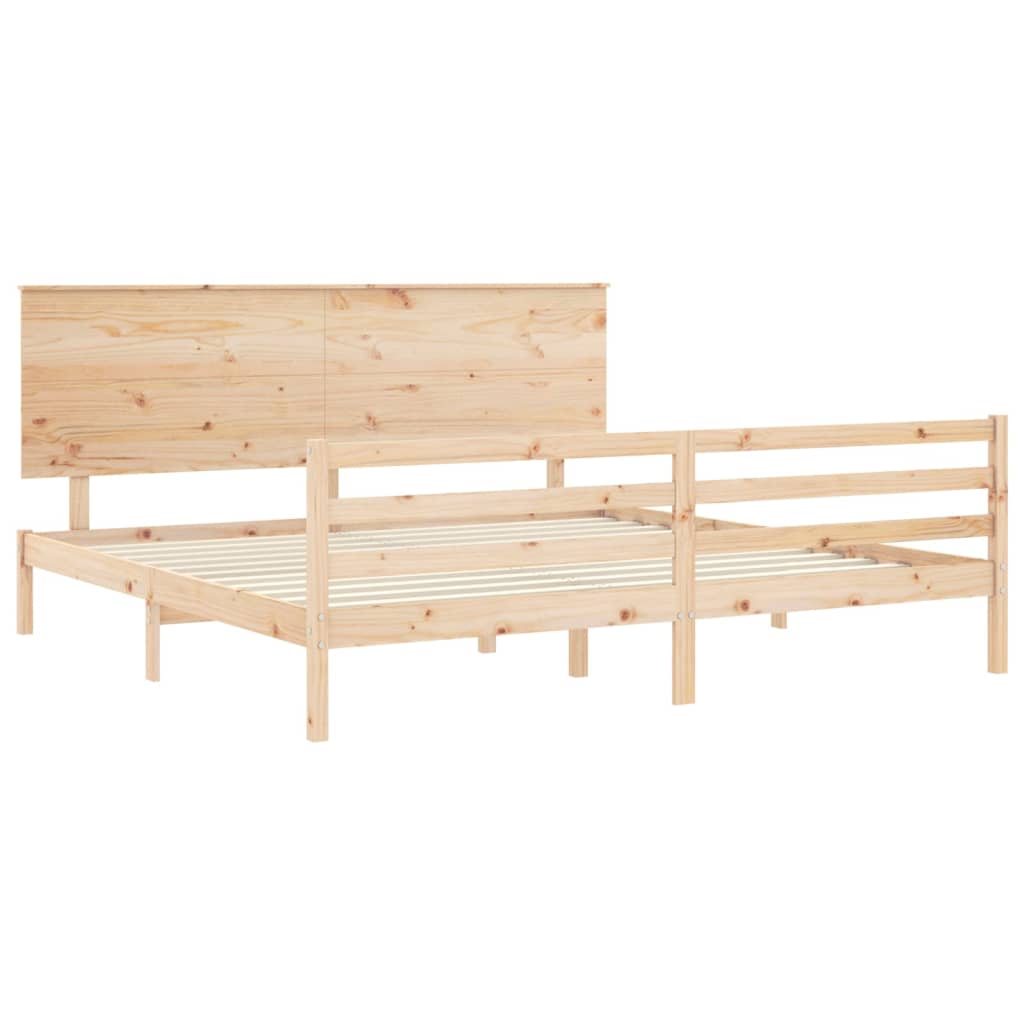 Bed Frame without Mattress Super King Size Solid Wood