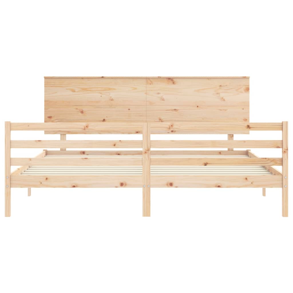 Bed Frame without Mattress Super King Size Solid Wood
