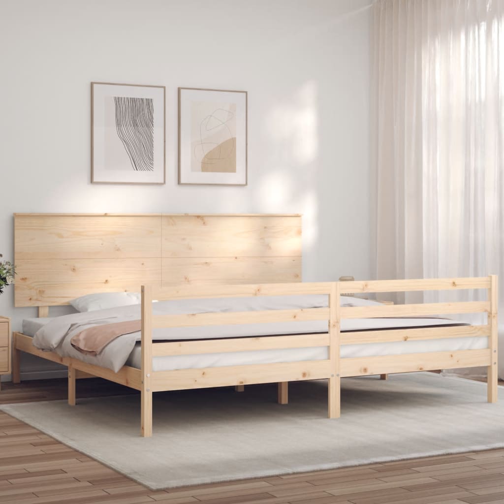 Bed Frame without Mattress Super King Size Solid Wood