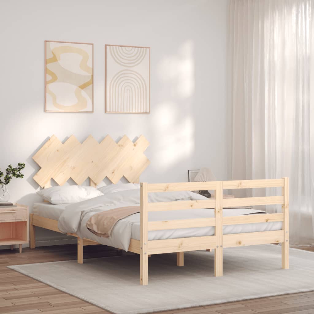 Bed Frame without Mattress Small Double Solid Wood