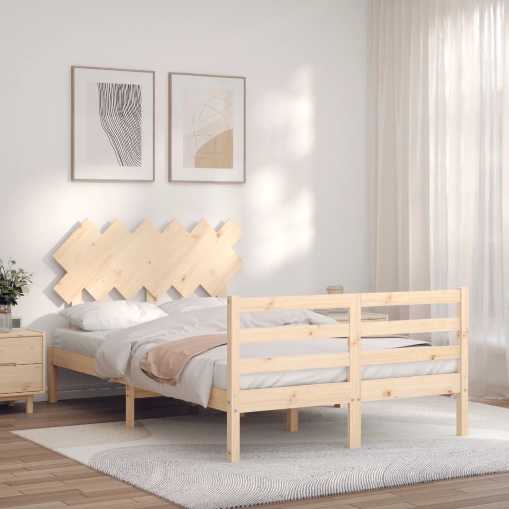 Bed Frame without Mattress Small Double Solid Wood