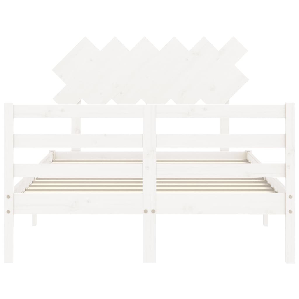 Bed Frame without Mattress White Small Double Solid Wood