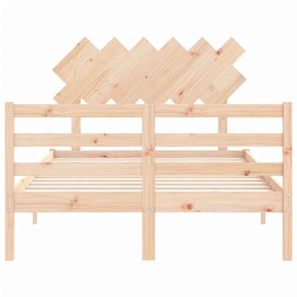 Bed Frame without Mattress Double Solid Wood