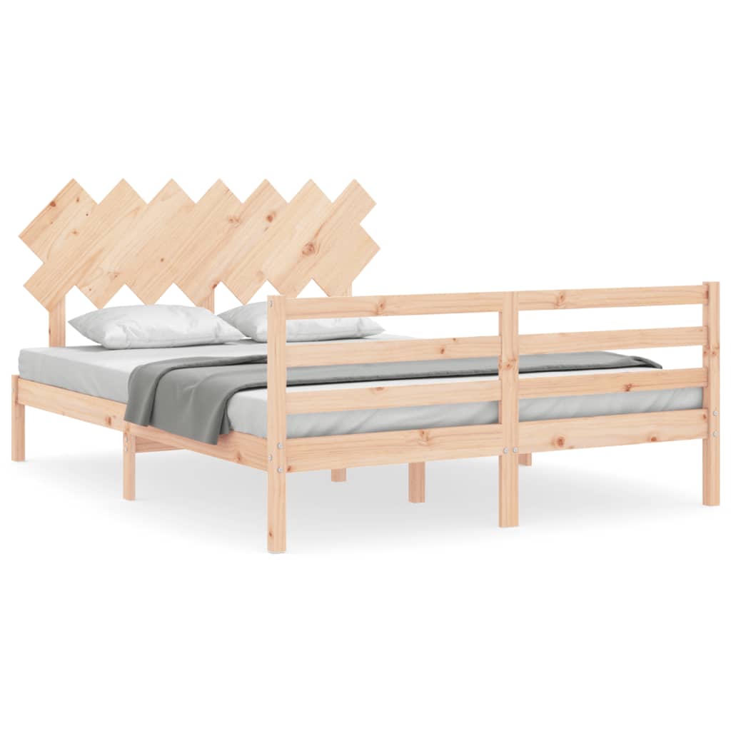 Bed Frame without Mattress 140x190 cm Solid Wood
