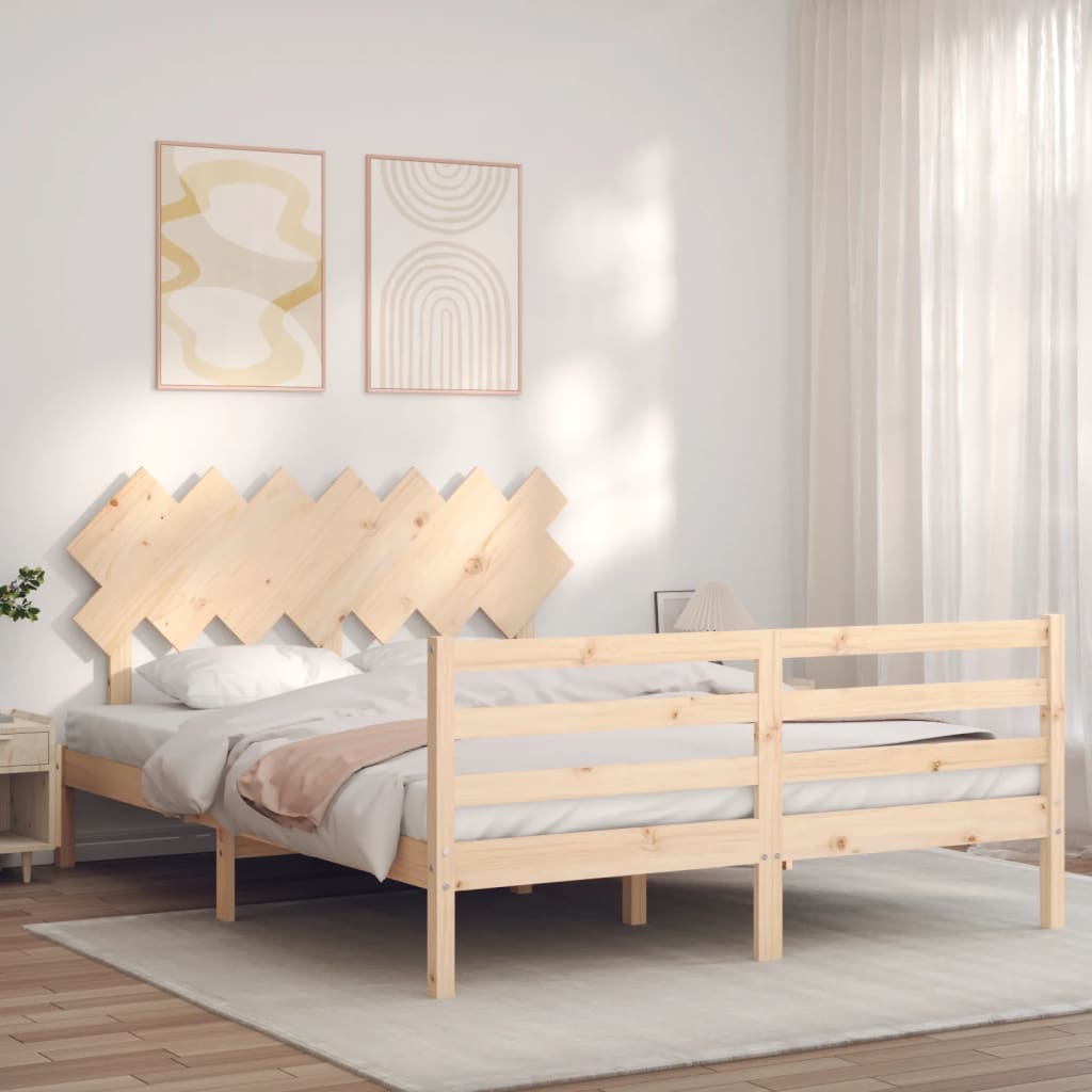 Bed Frame without Mattress 140x190 cm Solid Wood