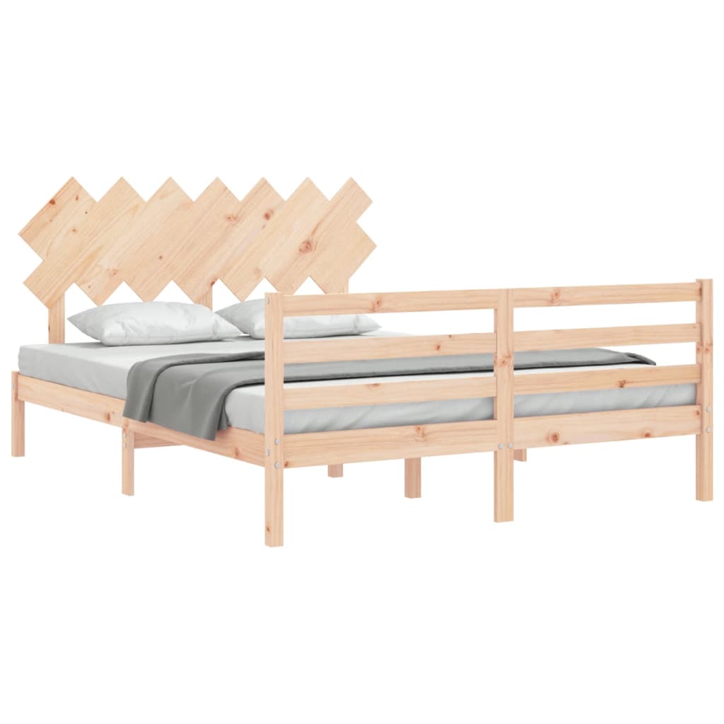 Bed Frame without Mattress 140x190 cm Solid Wood