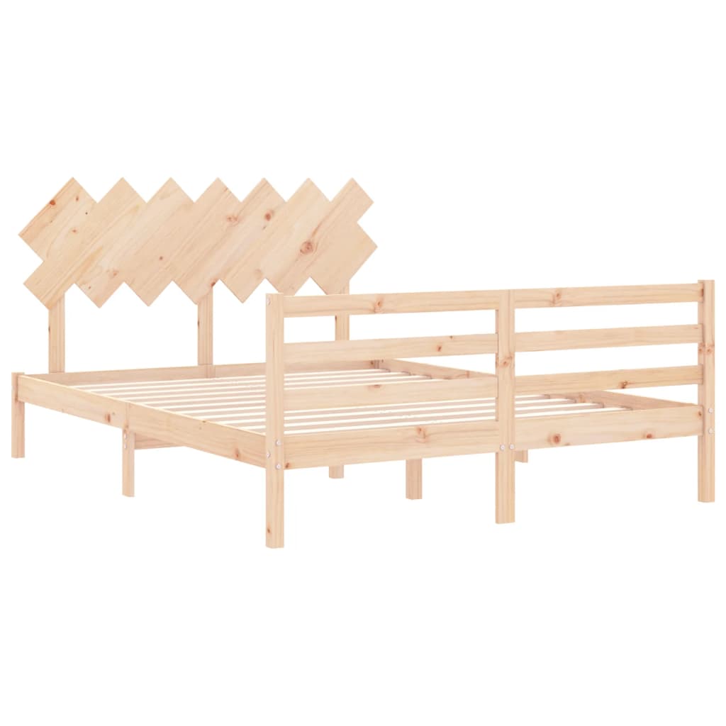 Bed Frame without Mattress 140x190 cm Solid Wood
