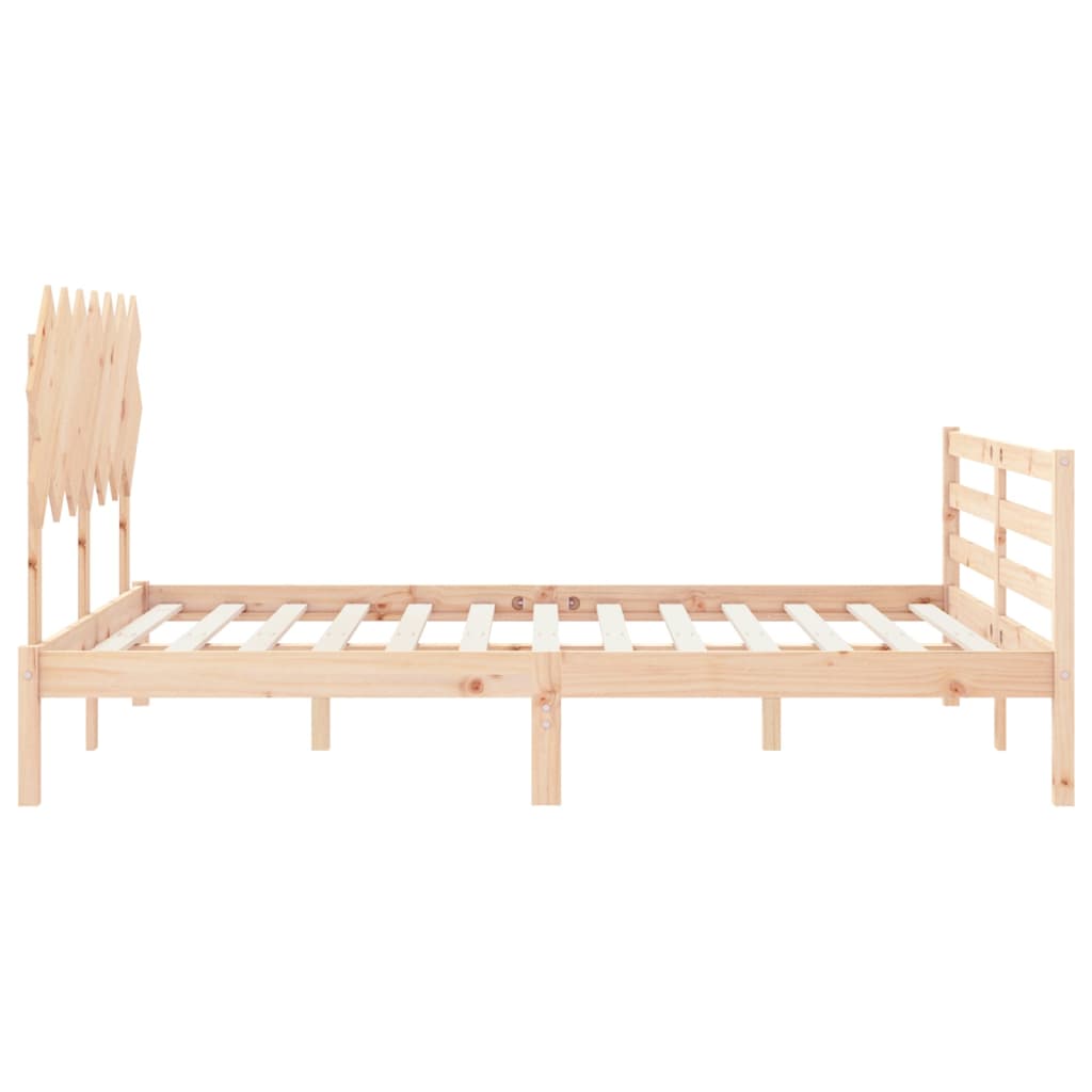 Bed Frame without Mattress 140x190 cm Solid Wood