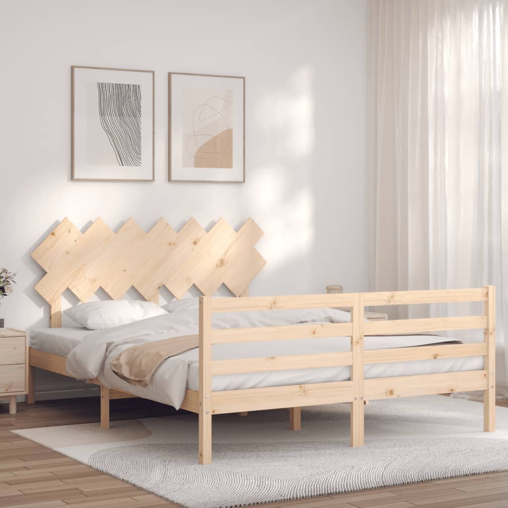 Bed Frame without Mattress 140x190 cm Solid Wood