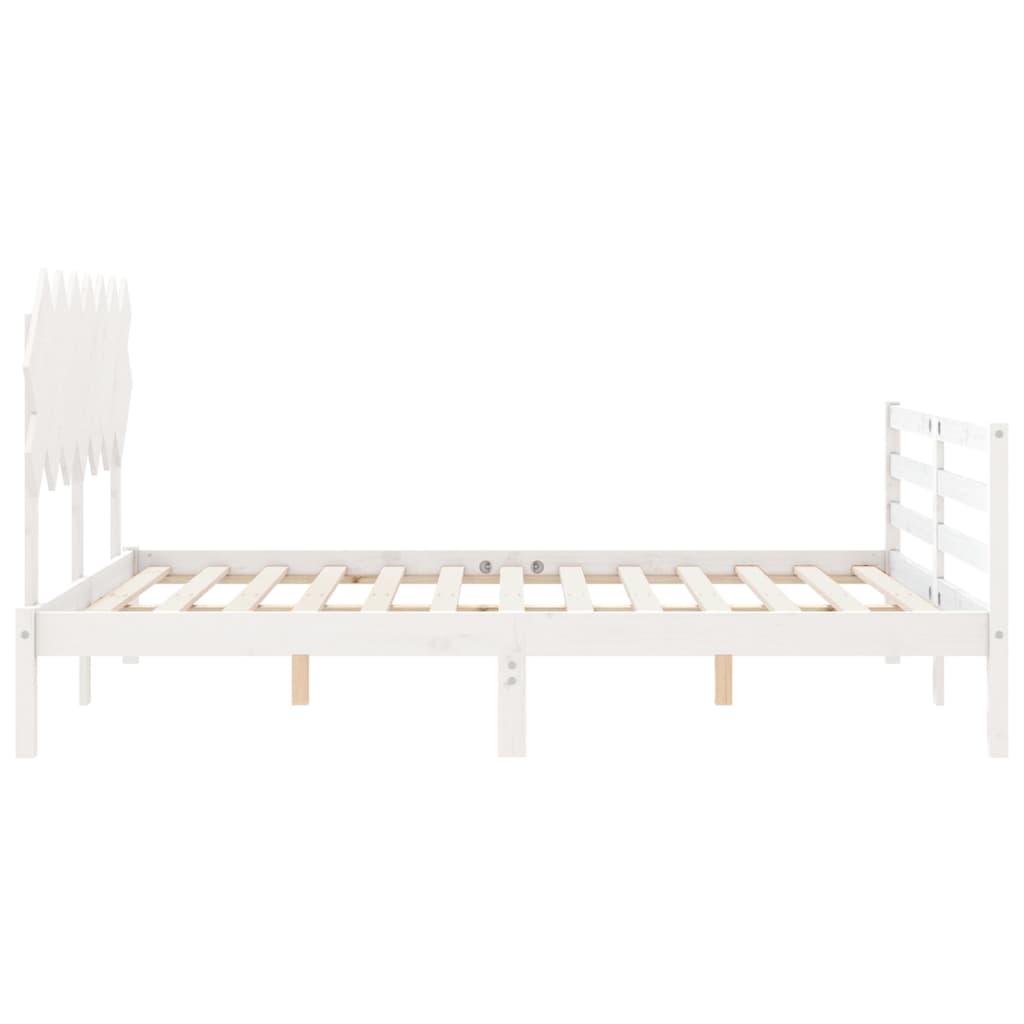 Bed Frame without Mattress White 140x190 cm Solid Wood