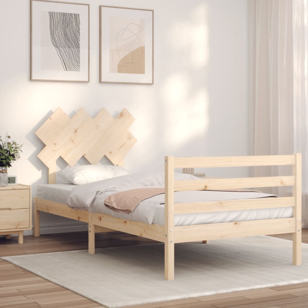 Bed Frame without Mattress 90x200 cm Solid Wood
